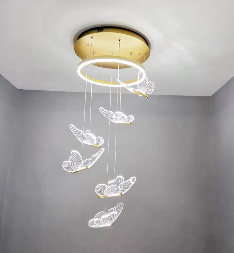 6 head luxury butterfly pendant chandelier