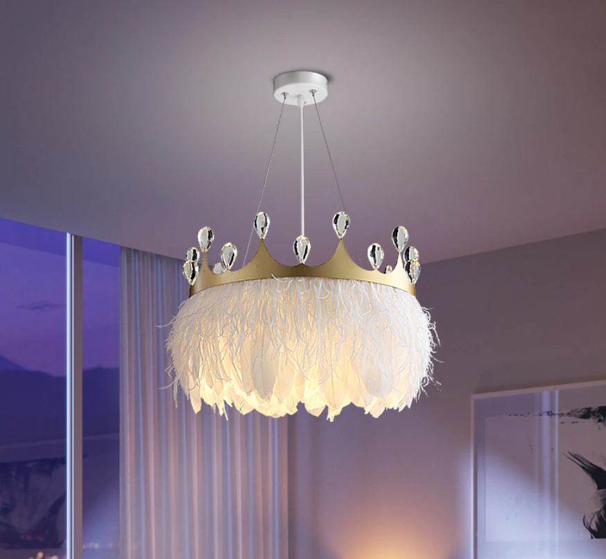 Modern feather chandelier