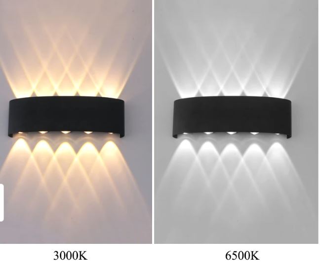 6 Eyes Aluminum Waterproof LED Wall Lamp color temperature