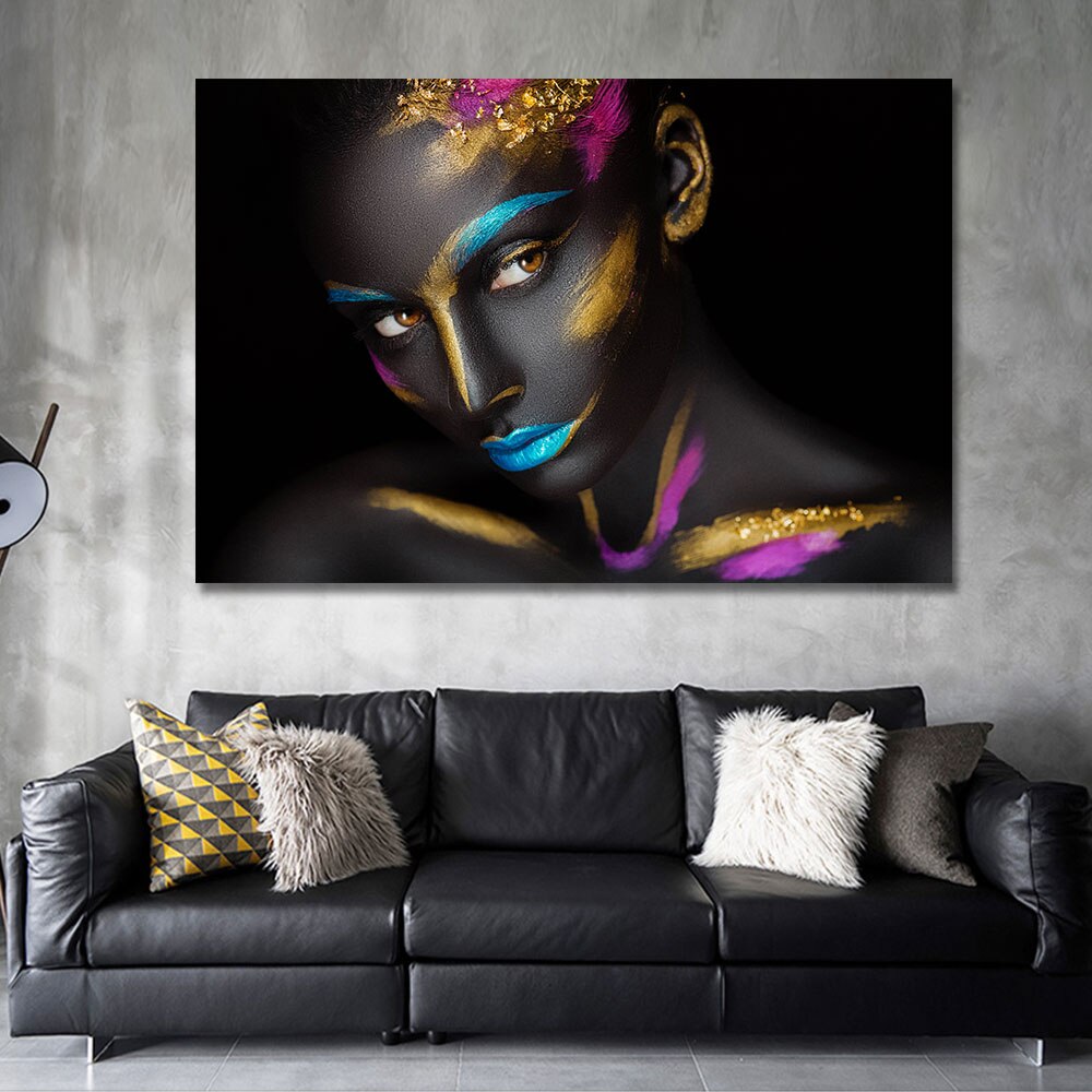 Black And Gold Woman Oil Painting Wall Art - Light Trybe Nigeria