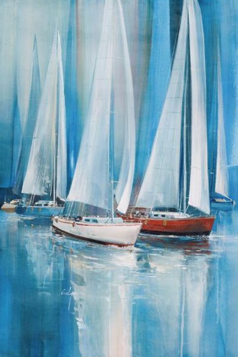 abstract sail boat wall art painting5