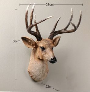 size of realistic deer head 