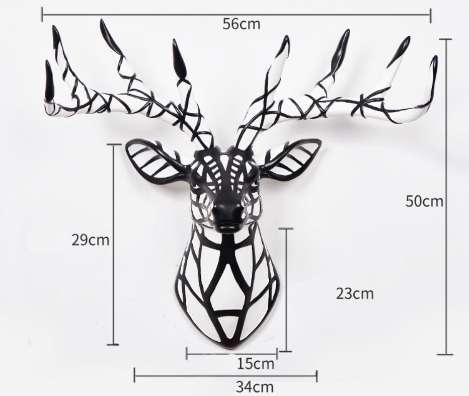 size embellished deer head wall sculpture