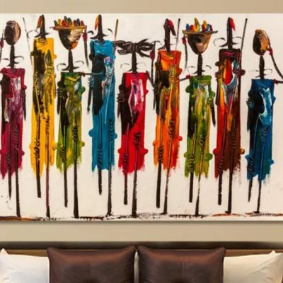 colorful people abstract wall art painting