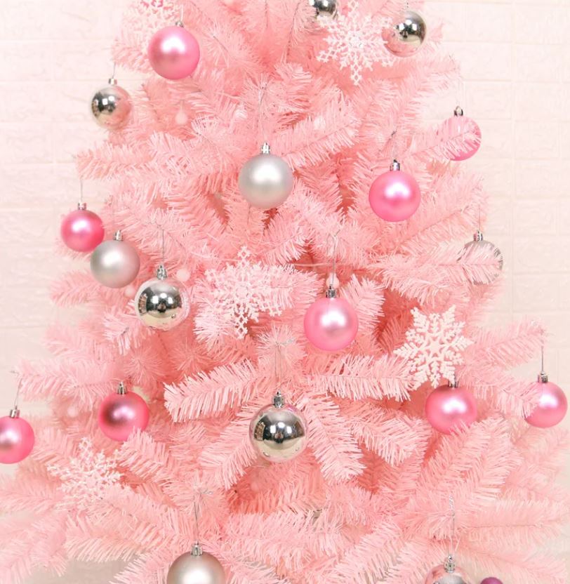 details of Pink Christmas Trees With Accessories