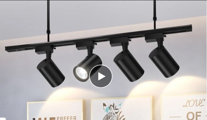 4PCS Track Lights with Adjustable Rod and Rails