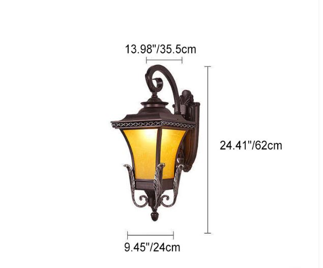 European Vintage Outdoor Wall Lamp size