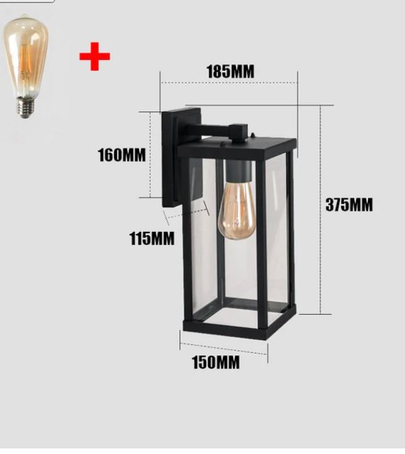 Aluminum Retro E27 Wall Lamp size