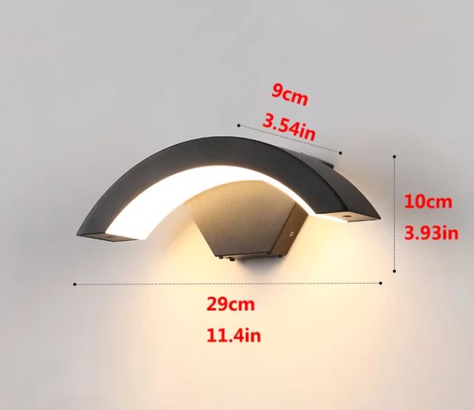 Arch Modern LED Wall Lamp Size