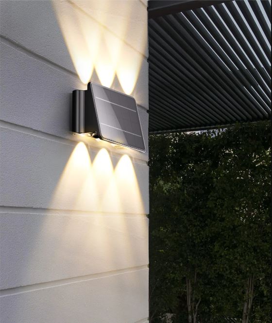 Auto-On 6 Eyes Solar Wall Spot Lamp