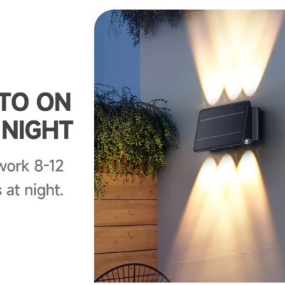 Auto-On 6 Eyes Solar Wall Spotlight