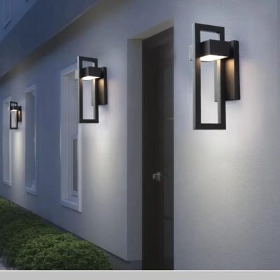 Black Contemporary Outdoor Wall Lamp