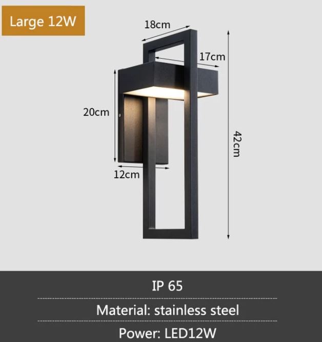 Black Contemporary Outdoor Wall Lamp description