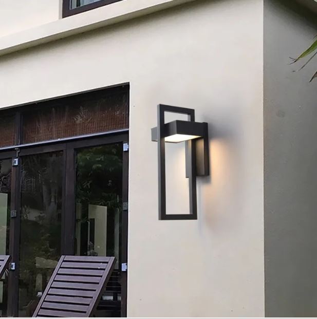 Black Contemporary Outdoor Wall Light