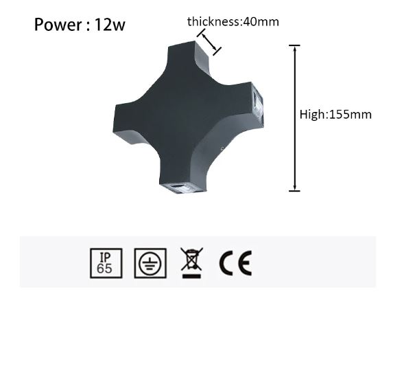 Cross Star Waterproof Wall Lamp description