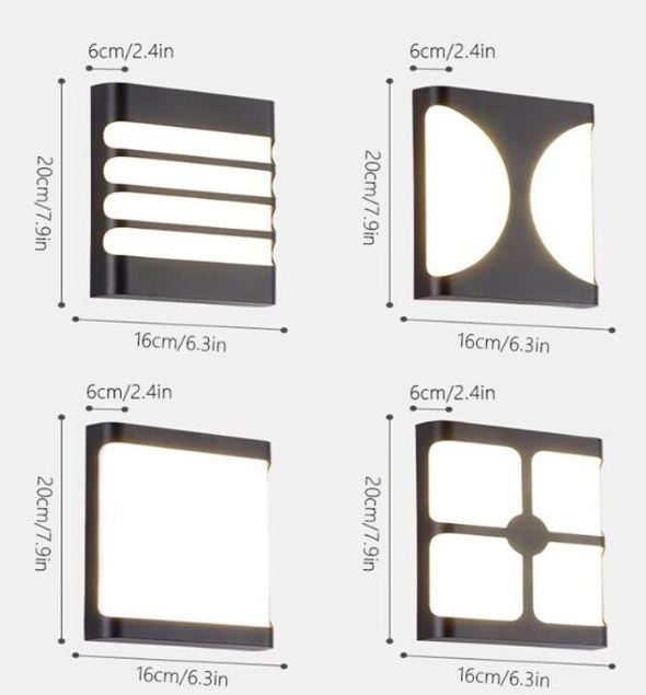 Exterior LED Wall Lamps size