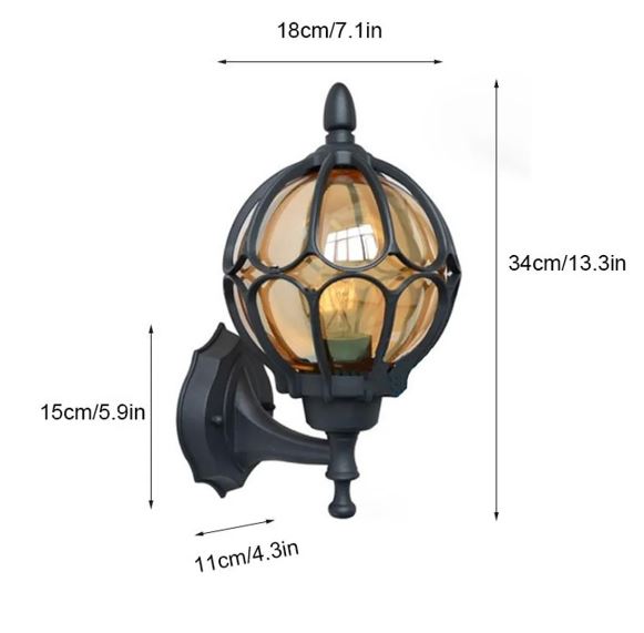 Retro European Outdoor Wall Lamp size