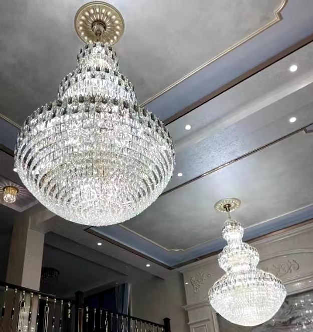 3 Steps Luxury Loft Duplex Crystal Chandelier double