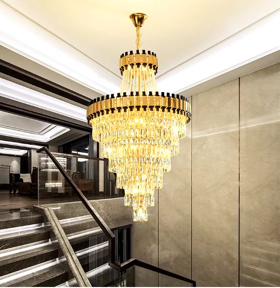 Eastern Luxury Crystal Chandelier Light black gold