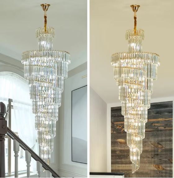 K9 Spiral Crystal Chandelier chrome