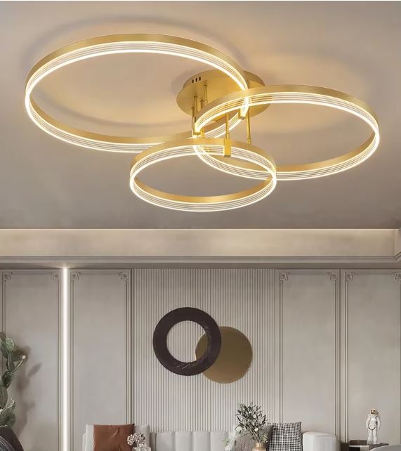 3 Rings Acrylic Flush Chandelier Light