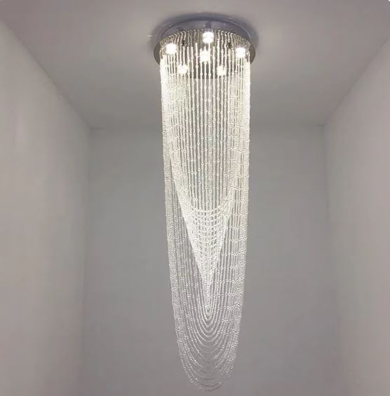 Cowl Beaded Crystal Luxury Chandelier Light