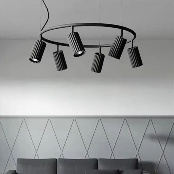 Donna Adjustable Ceiling Track Chandelier black