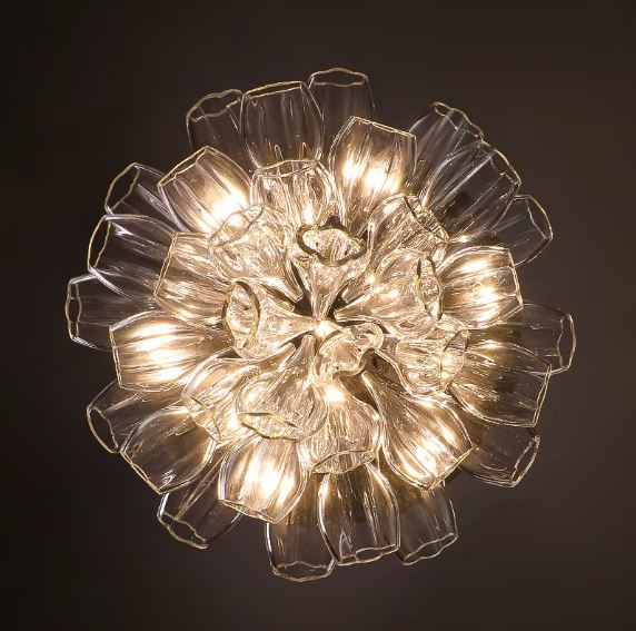 Luxury Transparent Glass Flower Chandelier light