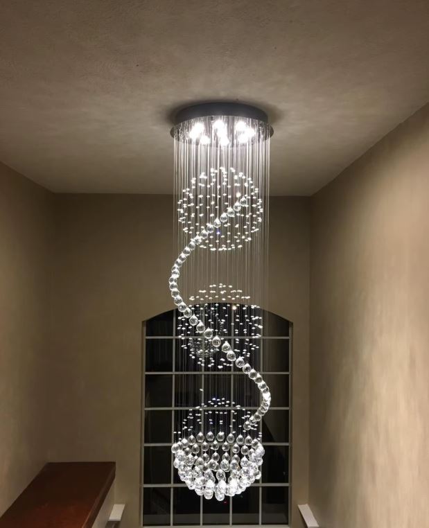 3 Layers Crystal Chandelier For High Ceiling light