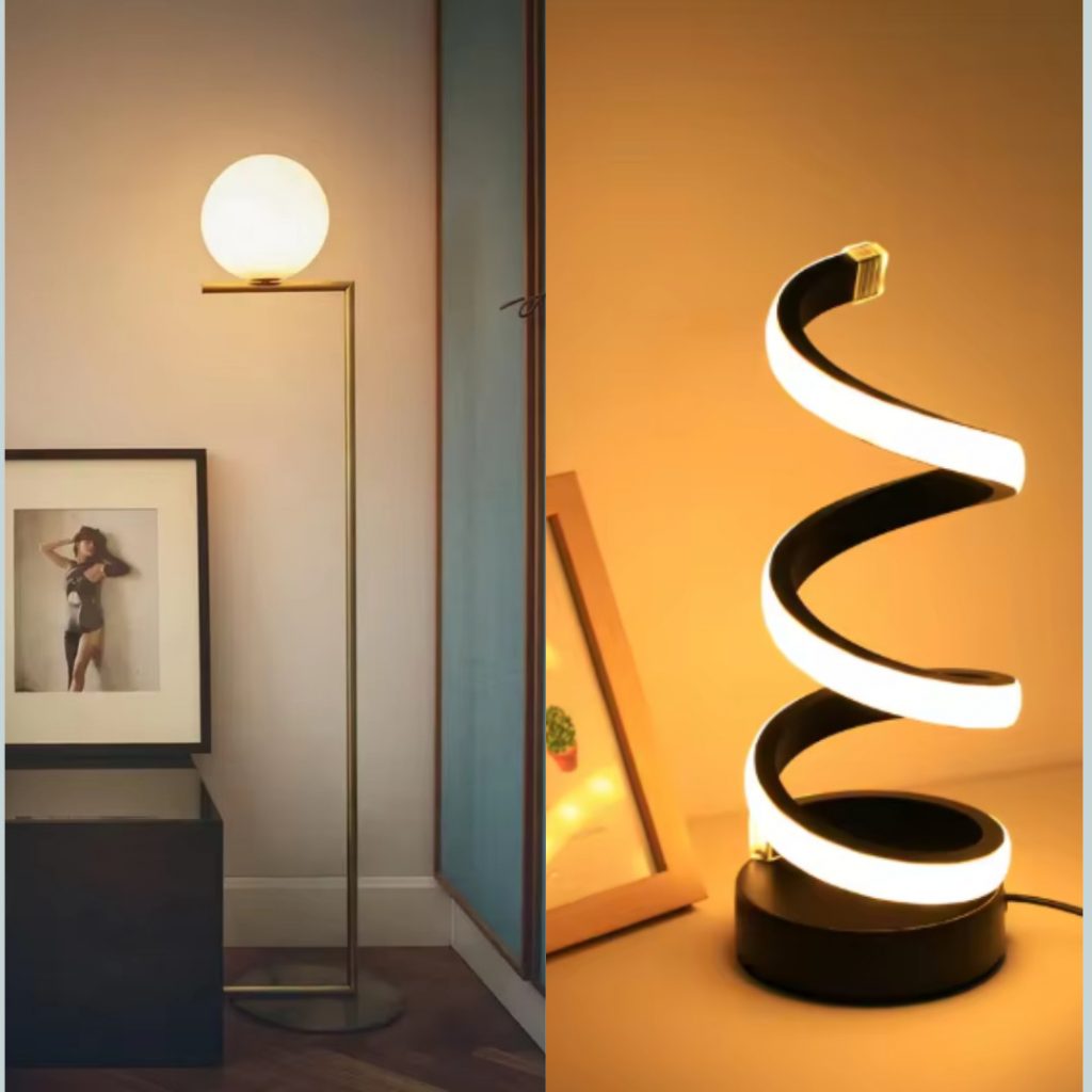 table and floor lamp