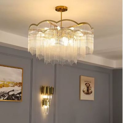 Gold Glass Chandelier Light