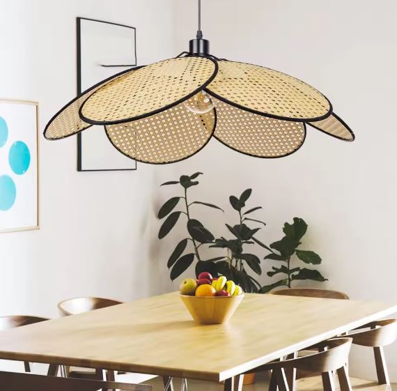 Aesthetic Retro Rattan Ceiling chandelier