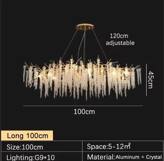 Icicle Crystal Luxury Chandelier size